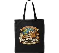 Relaxed sloth enjoying lazy time Natural Cotton Tote Bag Black