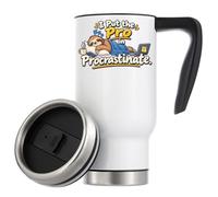 Relaxed Sloth Mastering The Art of Procrastination Vacuum Insulated Thermal Travel Coffee Mug 480ml White