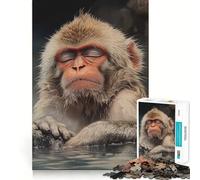 Relaxed Snow Monkey 1000 Pieces Jigsaw Puzzles for Adults Improve Memory Peaceful Fun Sharp Edge (38x26cm)