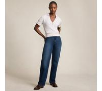 Relaxed Straight Leg Jeans, Mid Rise lands end Dark Blue 10
