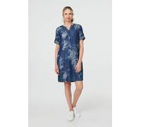 Relaxed Turn-Up 1/2 Sleeve Short Dress Izabel London Blue XL