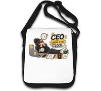 Relaxed woman waiting for time to pass Shoulder Bag White