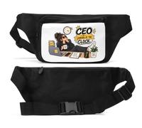 Relaxed Woman Waiting for time to Pass Unisex Waist Bag Black