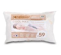 Relaxer Memory Foam Pillows Cool Max Size 65cm x 44cm - Cooling Bed Pillow for Sleeping - Side Sleeper Firm Pillow - Comfy Cool Touch Shredded Memory Foam Pack of 2