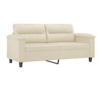 Relaxing 2 Seater Sofa Cream Faux Leather Armchair for Living Room Office Waiting Room Small Outdoor Spaces Compact 140 cm Design Stylish & Comfortable