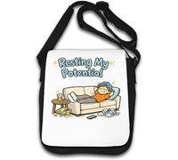 Relaxing and Resting on the Couch Shoulder Bag White