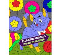 Relaxing Animals Color By Number: Fun and Easy Black Background Color by Number with Cats, Dogs, Birds, Butterflies, Horses, and More!