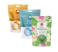 Relaxing Aromatherapy Bath Bombs Gift Set - Elysium Spa Vanilla Sugar, Ocean Breeze and Spearmint & Peppermint Bath Bombs 3pk x 50g, Spa Fizzies for Women