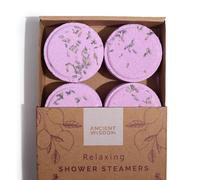 Relaxing Aromatherapy Shower Steamers, Grapefruit Bergamot Rosemary Lemon Verbena Essential Oils, White Round Tablets, 4 Count Gift Set
