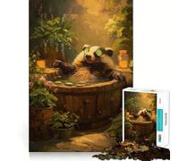 Relaxing Badger in A Spa Tub 1000 Piece Jigsaws for Teenagers Puzzle Smart Game Group Play Image Assembly Wall Art Decor (50x75cm)