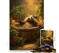 Relaxing Badger in A Spa Tub Teenagers 1000 Piece Jigsaw Puzzle Logic Boost Toy Indoor Fun Premium Edge Memorable Gift (38x52cm)
