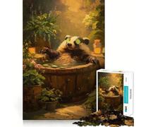 Relaxing Badger in A Spa Tub Teenagers 1000 Piece Jigsaw Puzzle Logic Boost Toy Indoor Fun Premium Edge Memorable Gift (38x52cm)