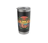 Relaxing Capybara, Sunset, Palm Tree, Summer capy Vacation Stainless Steel Insulated Tumbler