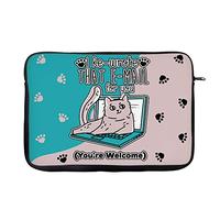 Relaxing Cat On Laptop - I Re-Wrote That E-Mail For You You're Welcome - Cat Owner/Work From Home Laptop Sleeve, ipad, ipad Air, Laptop Organiser, Laptop Case Office use. (13")