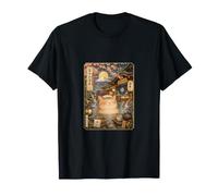 Relaxing Cat Onsen Mount Fuji Sakura Japanese T-Shirt
