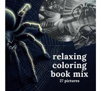relaxing coloring book mix: spiroglyph, line, dot coloring. children's, adult coloring book, insects, animals