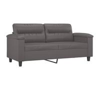 Relaxing Grey Loveseat Sofa 140 cm Faux Leather Armchair for Small Spaces Outdoor Waiting Room Studio Bedroom Stylish 2 Seater Lounge Chair for Comfort