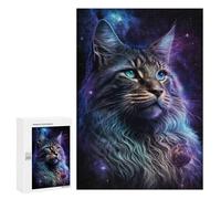 Relaxing Home Activity: Cosmic Cat Portrait-26, 300 PCS, Decorative Wooden Puzzle - for A Rewarding Weekend Challenge