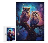 Relaxing Home Activity - Enchanted Night Owls, Challenging Puzzle for Adults, 500 PCS - to Assemble, Frame And Display