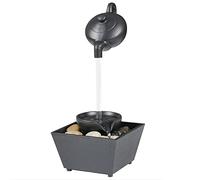Relaxing Indoor Tabletop Water Fountain with Floating Teapot, LED Lights, and Stones - USB and Battery Powered