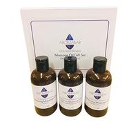 Relaxing Massage Oil Gift Set (3 x 125ml) Lavender, De-Stress and Balancing Oils Boxed