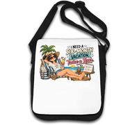 Relaxing on the beach with tropical drinks Shoulder Bag White