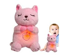 Relaxing Plush Toy, Breathable Plush Animal with Sound Lights and Breathing Movement, Four Speed Adjustment, Portable Plush Toy, Toy A