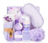 Relaxing Spa Kit Gift Basket Set - Birthday Gifts for Women - Gift for Wife, Mom, Sister, Girlfriend, Friends (Purple)