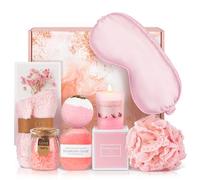 Relaxing Spa Kit Gift Basket Set - Birthday Gifts for Women - Gift for Wife, Mom, Sister, Girlfriend, Friends (Pink)