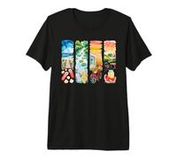 Relaxing Summer Beach Garden Nature Watercolor Premium T-Shirt