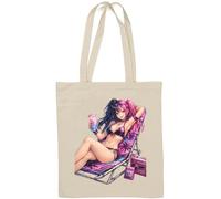 Relaxing Summer Vibes by Poolside Natural Cotton Tote Bag White
