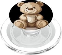 Relaxing Teddy Bear Holding a Cozy Cup Outfit PopSockets PopGrip for MagSafe