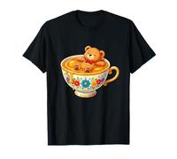 Relaxing Teddy Bear in Honey Floral Tea Cup T-Shirt