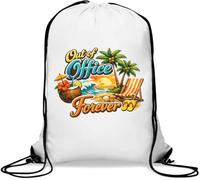Relaxing Tropical Beach Vacation Scene Gym Sack Casual Drawstring Bag White