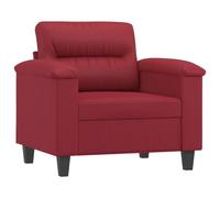Relaxing Wine Red Armchair Small Outdoor Sofa 60cm Faux Leather Lounge Chair for Waiting Room Studio Bedroom Comfortable Divano Sa Poltrona