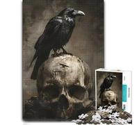 Relaxing Wooden Puzzle, Adults, Black Raven Human Skull, 1000 Pieces | Clear image details - a simple way to organise the image at your own pace.