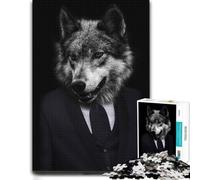 Relaxing Wooden Puzzle, Adults, Wolf Man With Black Suit, 1000 Pieces | A flexible puzzle activity - easier piece organisation at your own pace.