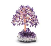 RelaxNest Crystal Tree Amethyst Money Tree | Purple Tree of Life Desk Decor | Zen Office Accessories, Unique Birthday Gift for Women, Positive Energy Crystal Art (Amethyst)