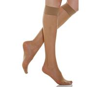 Relaxsan Basic 700 (1 Pair - Beige 5/XXL) Compression Socks for Women, Knee High Socks 12-17 mmHg, No Heel