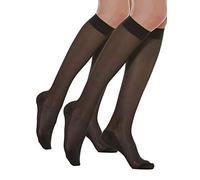 Relaxsan Basic 750 (2 Pairs - Black 3/L) Compression Socks for Women, Knee High Socks 12-17 mmHg