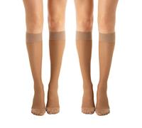 Relaxsan Basic 850 (2 Pairs - Beige 1/S) Compression Socks for Women, Knee High Socks 18-22 mmHg