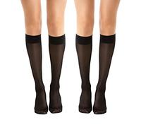Relaxsan Basic 850 (2 Pairs - Black 1/S) Compression Socks for Women, Knee High Socks 18-22 mmHg