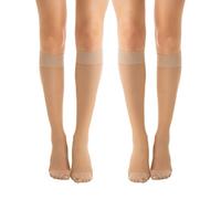 Relaxsan Basic 850P (2 Pairs - Skin 1/S) Compression Socks for Women, Knee High Socks 22-27 mmHg