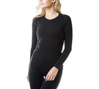 Relaxsan Zero 3220 (Black, L) Thermal Long Sleeve Top Women, Merino Wool Base Layer, Made in Italy