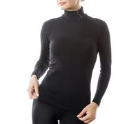 Relaxsan Zero 3230 (Black, L) Women’s Thermal Top, Turtle Neck, Merino Wool Base Layer, Made in Italy