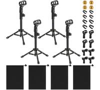 Relaxweex 4 Set Desktop Mic Stand Portable Foldable Adjustable Tabletop Microphone Stand Microphone Tripod with Mic Clip, Storage Bag and 5/8" Male to 3/8" Female Screw(Stylish,10.63''-15.35'')