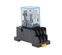 Relay 1 Set MY4NJ Small Electromagnetic Power AC 12V 24V 36V 48V 110V 220V 380V Coil 4NO 4NC DIN Rail 14 pins + Base Mini(Ac,36V)