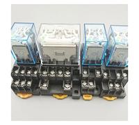 Relay 1Pc LY4NJ HH64P AC 110V 220V DC 12V DC 24V 14PIN 10A Silver Power Relay Coil 4PDT with Socket Base(AC220V)