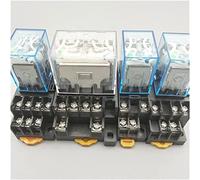 Relay 1Pc LY4NJ HH64P AC 110V 220V DC12V DC24V 14PIN 10A Silver Power Relay Coil 4PDT with Socket Base(AC220V)