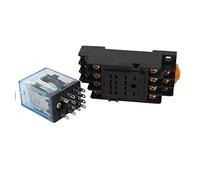Relay 1Pc MY4NJ DC12V 24V AC110V 220V Electronic Micro Mini Electromagnetic 5A 14PIN Coil 4DPDT with PYF14A Socket Base(DC 24)